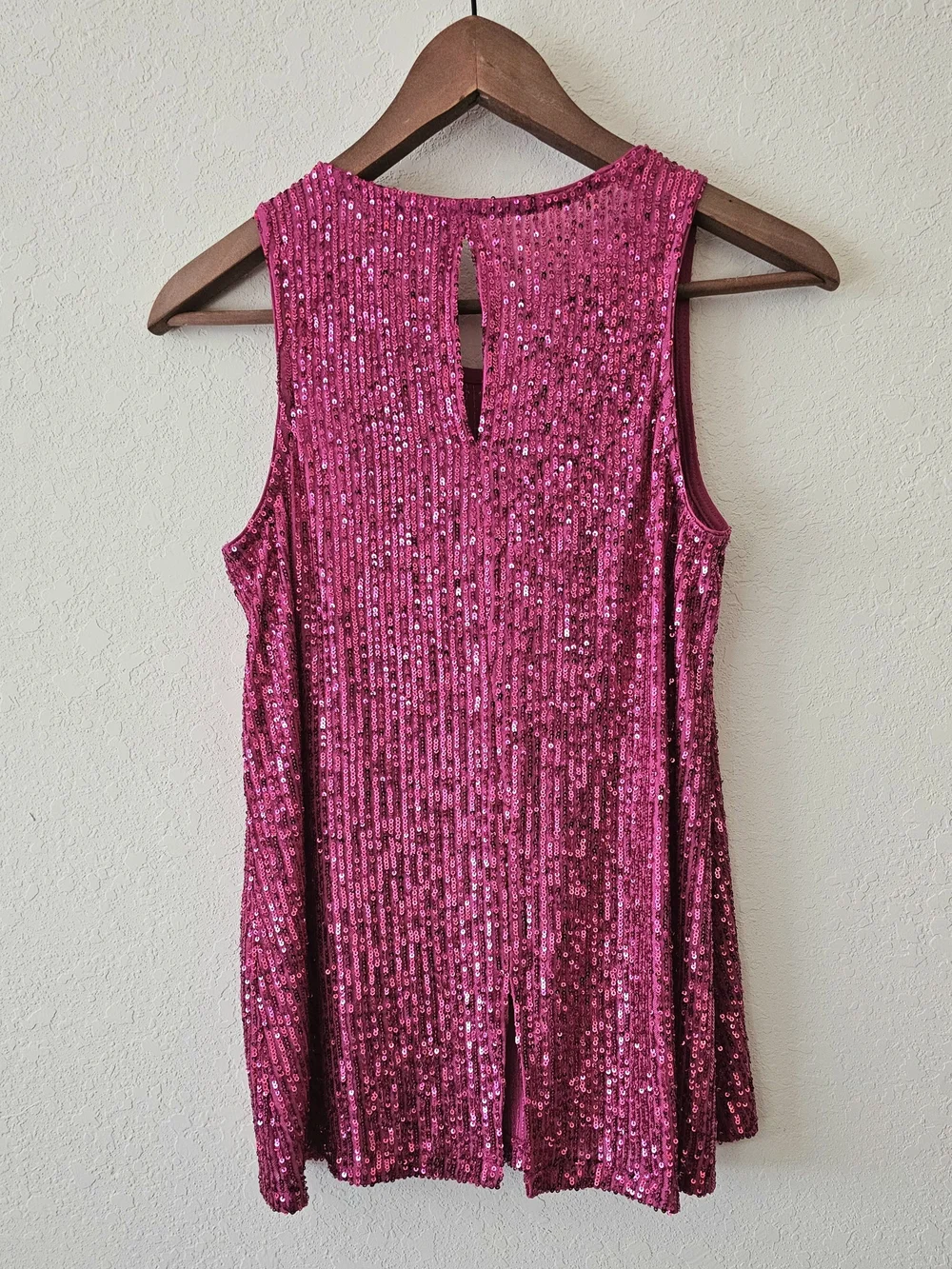 CeCe S Pink Sequin Tank Top EUC
